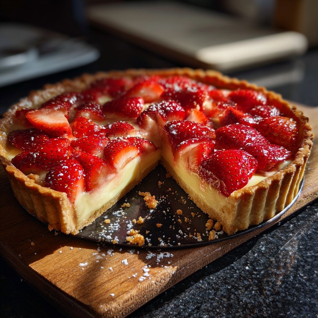 Erdbeer Vanille Tarte Mit Mürbeteigboden