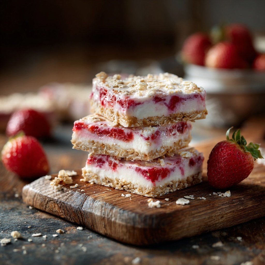 Erdbeer Joghurt Schnitten Mit Haferboden