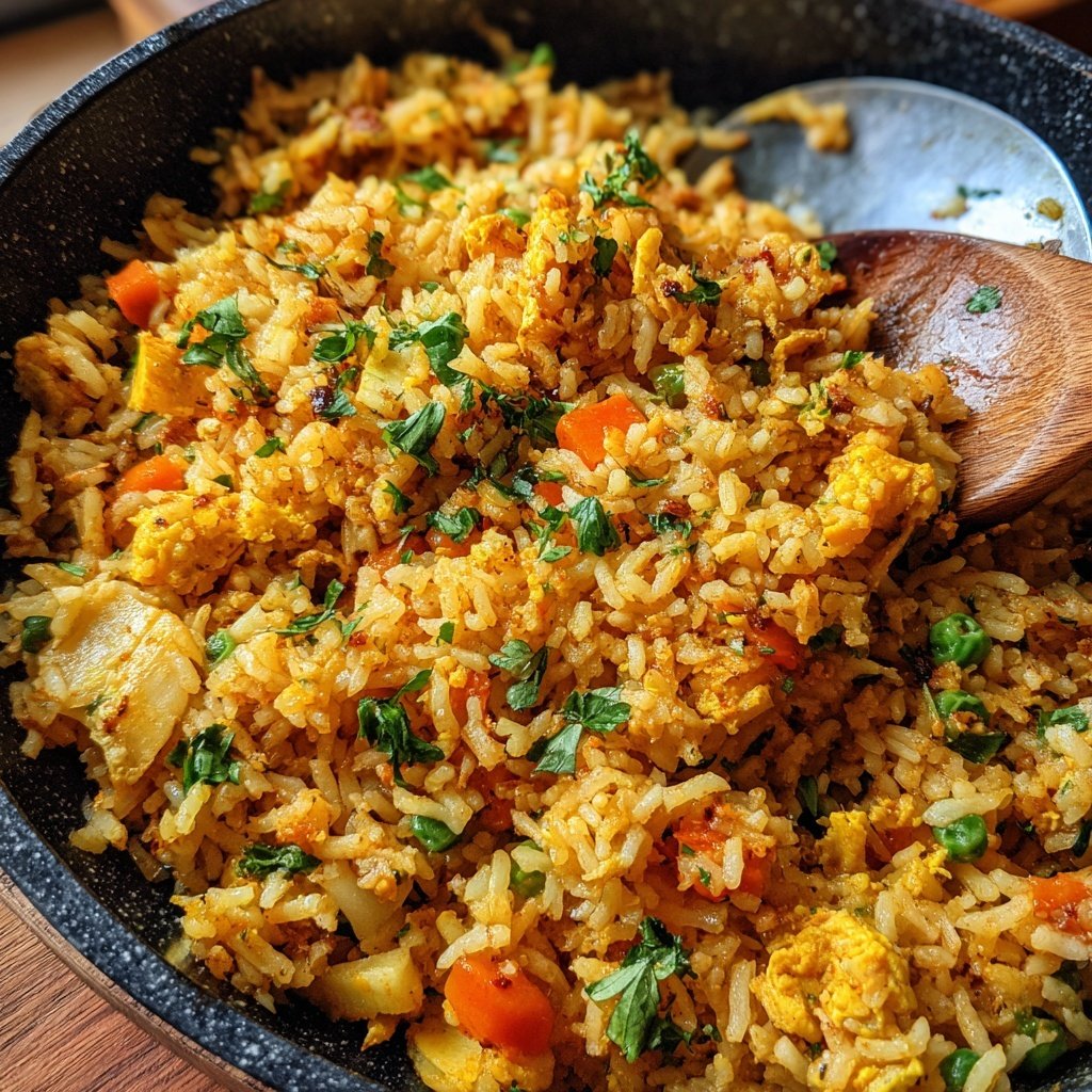 Vegetarisches Abendessen mit Reis